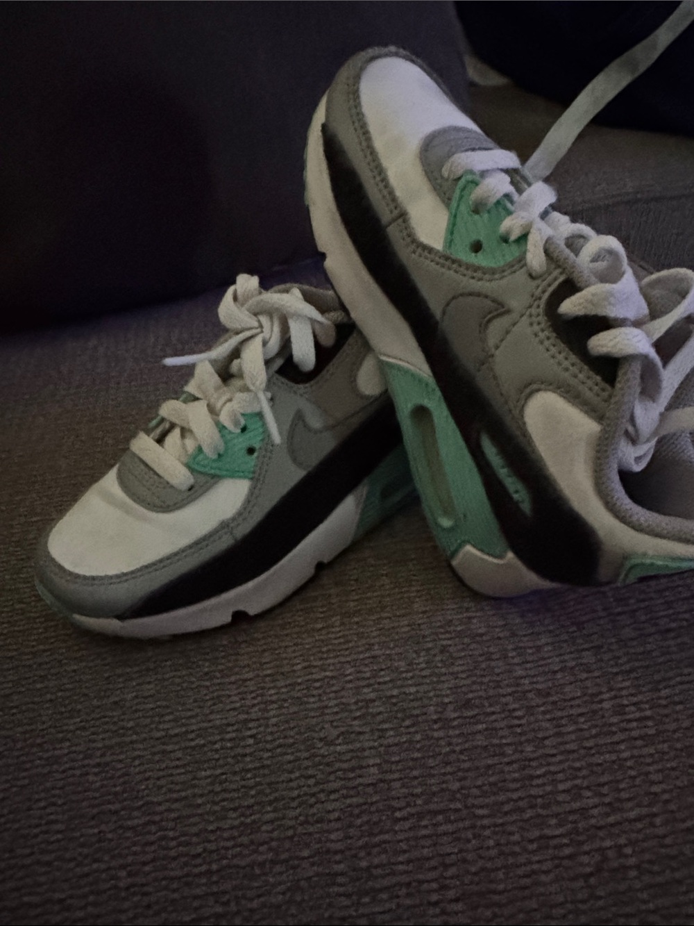 Nike Kids Sneakers in Mint Green, Gray and White